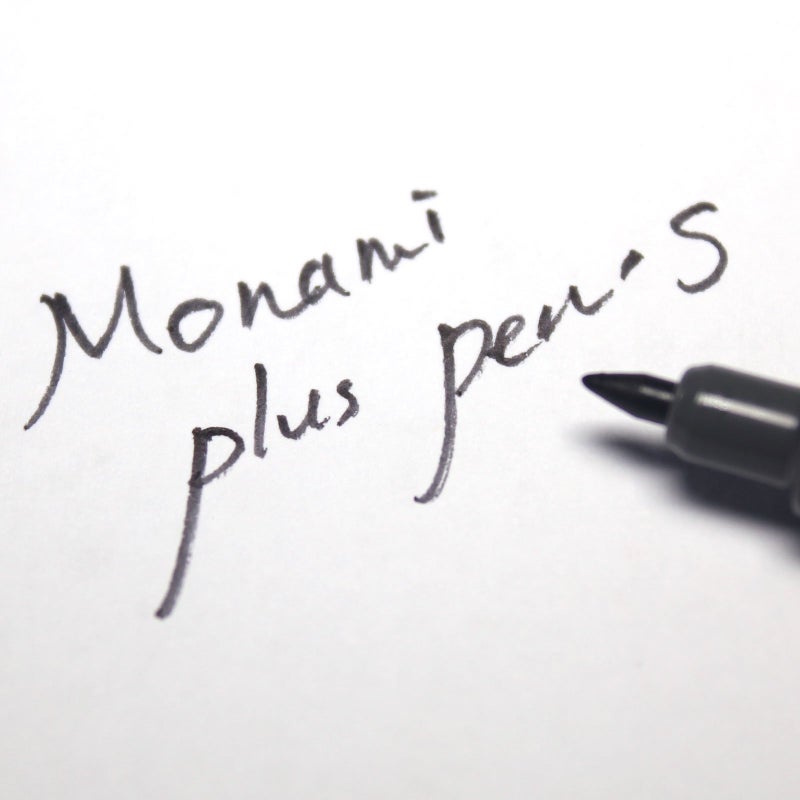 Monami Plus Felt Tip Fine Liner Pen - White Body - Black - Pack of 12 - Image 4